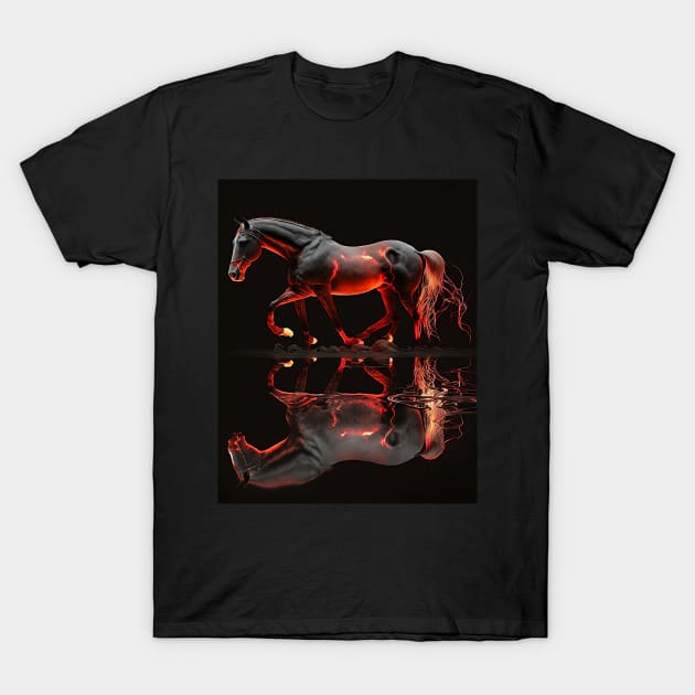 Fire Horse Wandering T-Shirt by DavisDesigns79